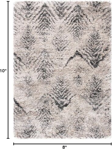 SAFAVIEH Iceland Shag Collection 6'7" Square Cream/Grey ISG514A Modern Non-Shedding Living Room Bedroom Dining Room Entryway Plush 2.6-inch Area Rug in Saudi Arabia