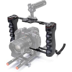 Zeadio Camera Video Rig Cage, Aluminum Filmmaking Movie Making Kit with 2 × 15mm Guide tube