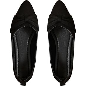 Floerns Women's Faux Suede Pleated Flat Shoe Pointed Toe Slip on Ballet Flats