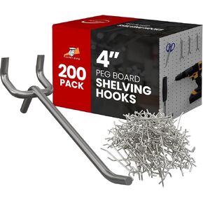 200 Pack PEG Board Pegboard Shelving Hooks 4" Length Wholesale Lot
