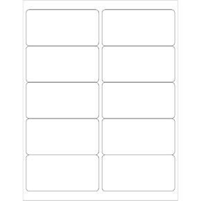 Tape Logic 4' x 2' White Shipping Address Labels, for Laser & Inkjet Printers, Removable Adhesive, 8 1/2' x 11' Sheet, 10 Labels Per Sheet, 100 Sheets