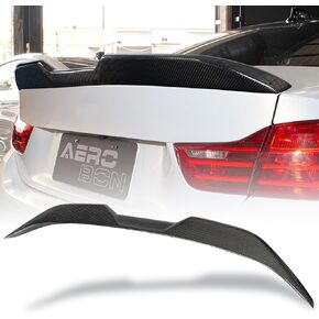 AeroBon Real Carbon Fiber Trunk Spoiler Compatible with 2013-2020 BMW 4-Series F32 Coupe (H Style)