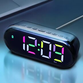 Digital Clock for Bedroom LED Display Loud Alarm Clock for Heavy Sleepers Adults, Plug-In Electric Small Simple Desk Clock with Dimmable, Dual Alarms, Counting Down Timer, Snooze, Gifts for Women/ Men