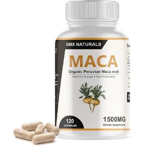 4 in 1 Maca Root Powder Capsules 1500mg with Black, Red, Yellow Maca Root Extract - Supplements for Men & Women - Femmenessence Maca Men Sexually Enhancement Supplements - 120 Capsules