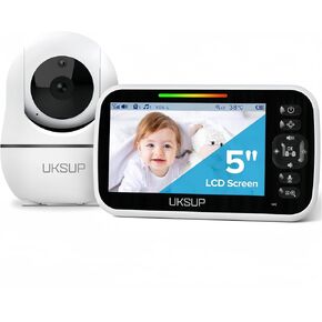Baby Monitor with Camera and Audio- Video Baby Monitor with 960ft Long Range, Remote Pan-Tilt-Zoom, Night Vision, Temperature Sensor, 2-Way Talk, 8 Lullabies, 30-Hour Battery & No WiFi