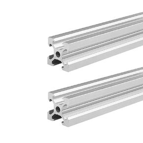 2 Pack 2020 V Slot Silver Aluminum Extrusion 39.37 inch / 1000mm Length, Extruded Aluminum 20mm x 20mm 20 Series V Type Profiles Anodized European Standard Linear Rail Frame 2Pcs