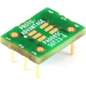 (Qty 2) Proto-Advantage PA0085C SOT23-6 to DIP-6 SMT Adapter (0.95 mm Pitch) Compact Series