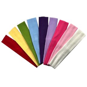Set of (10) 1.5 Inch Cotton Stretch Baby and Toddler Headbands Fits Ages 6 Months to 5 Years