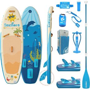 Pets 11'×35"/10'6"×31"/11'6"×34"×6" Inflatable Wide Paddle Board for Youth/Adults, 8'×29"×4.7" Inflatable Stand Up Paddle Board for Kids, One-Stop Premium SUP Board Accessories, Tailored Fins