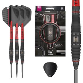 TARGET Darts Scope Steel Tip Swiss Point Darts, 90% Tungsten Dart Set | Steel Tip Dart, Red & Black Darts, Professional Dart Set with Swiss Points & Tool | Barrel 01/02/03/04 –21G/22G/23G/24G/25G in Kuwait