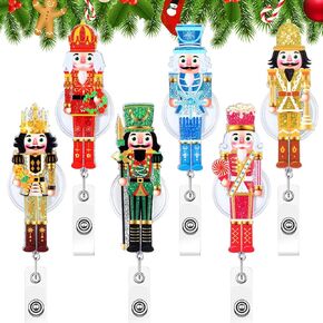 6 Pcs Holiday Badge Reels for Nurse Retractable Badge Reels with Clip Decorative Holiday Badge Holder ID Name Badge Clips for Nurse Doctor Teacher Office School Worker(Cactus)