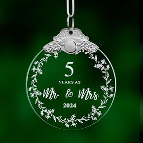 25th Anniversary Wedding Gift 2024,25 Years Wedding Anniversary Ornament for Couple,Parents,Husband,Wife,Him,Her