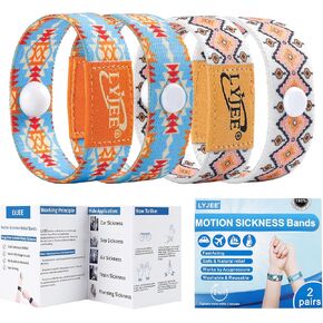 LYJEE Sea Sickness Wristbands Motion Sickness Bands for Adults and Kids Morning Sickness Relief for Pregnant Women Acupressure Anti Nausea Wristband for Cruise Ship Essentials (Small)