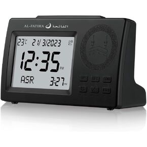ساعة أذان إسلامية، ساعة صلاة طاولة أذان مع شاشة LCD، ساعة منبه أذان، ساعة أذان رقمية للمنزل/المكتب/المسجد