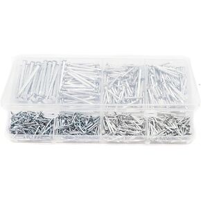 binifiMux 650pcs Hardware Nail Assortment Kit, Common Nails, Wood Nails, Picture Hanging Nails, Picture Nails for Wall Drywall Wood, Wall Nails for Hanging, Frame Nails