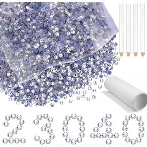 Kalolary 23040 Pieces Hotfix Rhinestones Bulk, Crystal AB Flatback Rhinestones for Crafts Clothes Nail Art Glass Rhinestones Hotfix Crystals with Rhinestone Transfer Paper and Picking Pen,SS10