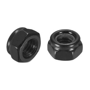 uxcell 10Pcs M8 x 1.25 Nylon Insert Hex Lock Nuts, Carbon Steel Self-Locking Nylon Insert Stop Nut for Industrial Construction Fasteners, Black+White