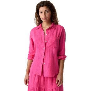 GAP Womens Gauze Big Shirt Optic White L