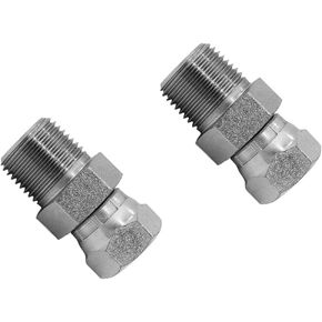 (2-PACK) 1404-06-04 Hydraulic Hose Adapter Fitting 3/8" Male (3/8"-18NPTF) × 1/4" Female Swivel (1/4"-18NPSM) SAE Straight Pipe Joints Tube Connector Carbon Steel