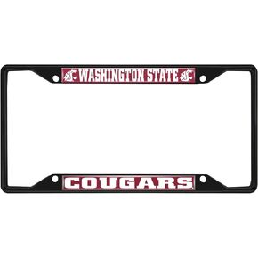 FANMATS 31290 Washington State Cougars Metal License Plate Frame Black Finish