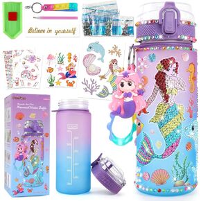 PERRYHOME Decorate Your Own 21 Oz Water Bottle for Girls Age 4-6-8-10, Unicorn Toys for Girls Painting Crafts, Fun Arts and Crafts Kits 6-12 Year Old Toddler Girls Birthday Christmas Gifts Toys