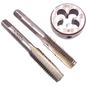 Yodaoke HSS M8 x 1.25mm Taper and Plug Tap and M8 x 1.25mm Die Metric Thread Right Hand