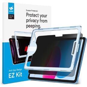 MOBDIK Privacy Screen Protector Compatible with iPad Air 11 Inch 2024 M2 [Anti-Spy] [9H Tempered Glass] [EZ Kit] - 1 Pack