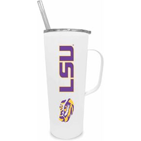 Campus Colors NCAA Stainless Steel 20oz Roadie With Handle & Dual Option Lid With Straw - Officially Licensed Tumbler (Tennessee Volunteers - White)