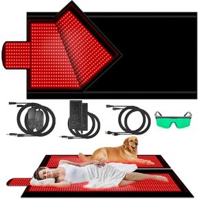 84.6'' X 33.5'' 2680 Pcs LED Red Light Therapy Mat Full Body Sleeping Bag, Extra Large 650nm 850nm Red and Near Infrared Light Therapy Bed Blanket Device with 3 Mode & 9 Timer, Pain Relief, Detachable in Saudi Arabia