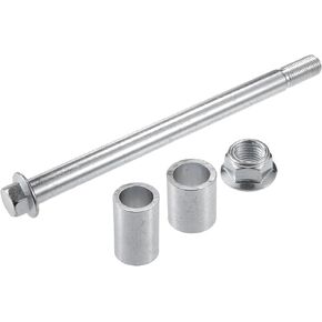 Front Rear Axle with Bushing and Screw Bolt M14 240mm Dirt Bike Scooter ATV Wheel Axle Steel Alloy Silver Tone