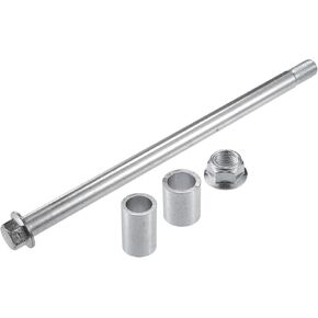 Front Rear Axle with Bushing and Screw Bolt M14 240mm Dirt Bike Scooter ATV Wheel Axle Steel Alloy Silver Tone
