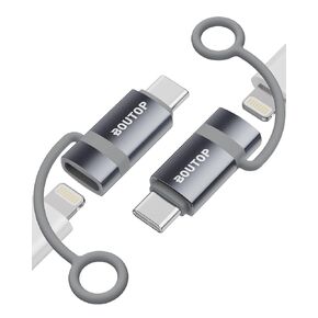 [4 Pack] Lightning to USB C Adapter, Support 65W PD Fast Charging Compatible with iPhone 15 Series, with Anti-Lost Holder