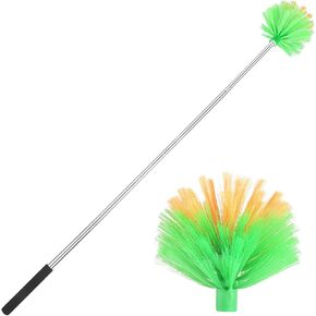 Cobweb Duster with Extension Pole，,Medium Stiff Bristles Cobweb Duster Head ，59" Adjustable Stainless Steel Pole Ceiling Fan Duster for Cleaning Dust, Spider Webs, and Multiple Application Scenarios