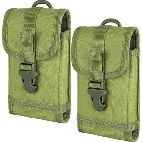 IronSeals 2 Pack Tactical Molle Pouch Compact Utility Gadget Waist Bag Phone Holster for iPhone 15 Pro/15/14 Pro/14/13 Pro/13/12 Pro/12/11 Pro Max/Xs Max/XR/X, Samsung S24/S23/S22/S21/S20/S10