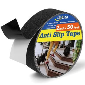 Anti Slip Grip Tape, 4 Inch × 50 Ft, Stair Treads Non Slip Tape, Waterproof, Skateboard Grip Tape, High Traction Friction, Abrasive Adhesive for Stairs, Tread Step, Indoor, Outdoor