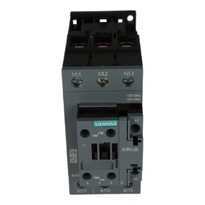 3RT2037-1AK60 | SIEMENS CONTACTOR, AC-3, 30KW/400V, 1NO 1NC, 110VAC, 50HZ/120V, 60HZ, 3 Pole, Size S2, Screw