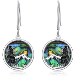 Airplane Earrings for Women 925 Sterling Silver Opal Cloud Plane Dangle Earrings Cute World Travel Flight Jewelry Gifts Mom