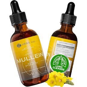 Mullein Leaf Extract - Organic Lung Cleanse - Mullein Drops for Lung Health - Made in USA - Natural Lung Support Supplement - Herbal Respiratory Relief - Mullein Extract Tincture 2 Fl Oz