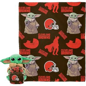 Northwest Official NFL Cleveland Browns & The Child Character Hugger Pillow & Silk Touch Throw Set, 40" x 50"
