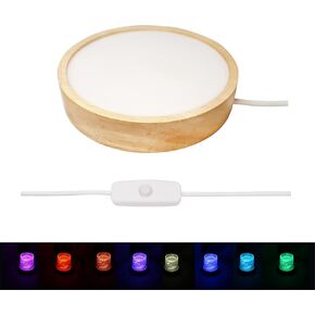 lighted base for 3d crystal glass art,woodern display stand whitch suit for 3d models,jewelry,crystal vase, Automatic adjustment of multicolor led light.