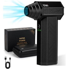 UZI Compressed Air Duster 150000RPM Electric Air Duster for Cleaning PC&Keyboard, 4 Speeds Adjustable Rechargeable Cordless Jet Dry Blower Air Blower for Car and Home,Outdoors,etc(Black)