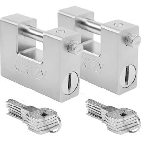 Kurtzy Heavy Duty 1kg Padlock with 5 Keys - Hardened Solid Steel Hardware Monoblock Lock - 12mm Thick Shackle - Protect Garages, Containers, Sheds, Shutters, Lockers, Gates and Warehouses