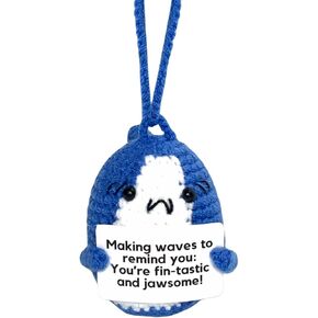 Crochet Emotional Support Pickles Car Accessories for Women Girls Cute Rear View Mirror Hanging Ornaments for Handmade Lovers Car Decor Automotive Interior Aesthetic