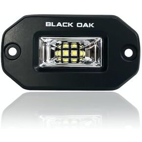 Black Oak Marine Flush Mount Spreader Light - IP69K Rating Marine Spreader Light Single Row – 4-20W 120 Degree Throw and 3,120 Raw Lumens (4-Inch, White)