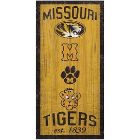 Fan Creations NCAA Missouri Tigers Unisex University of Missouri Heritage Sign, Team Color, 6 x 12