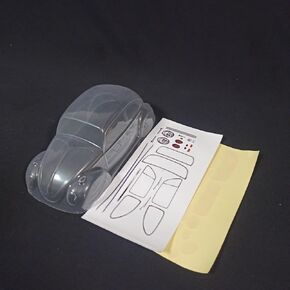 1/18 Scale Beetle Clear Body Shell Replacement for MT and Short Course Car Width 95mm with Decal Sheet