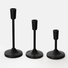 Black Candle Holder for Taper Candles Set of 3, Decorative Candlestick Holders, Metal Candle Stand for Home Decor, Wedding, Dinning, Parties and Anniversary Celebrations