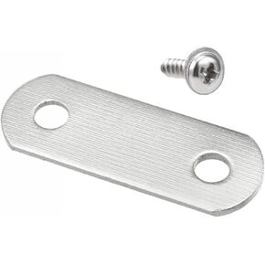 uxcell Flat Repair Plate, 22mmx8mm, Fixing Mending Corner Brace Bracket for Furniture 10Pcs and 2x8mm Phillips Pan Head Washer Screws 50Pcs