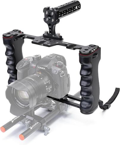 Zeadio Camera Video Rig Cage, Aluminum Filmmaking Movie Making Kit with 2 × 15mm Guide tube in Saudi Arabia