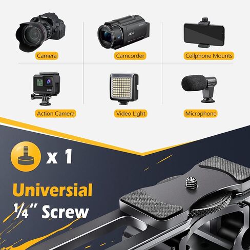 قفص Zeadio Camera Video Rig Cage، مجموعة صناعة الأفلام المصنوعة من الألومنيوم مع أنبوب توجيه 2 × 15 مم in Kuwait